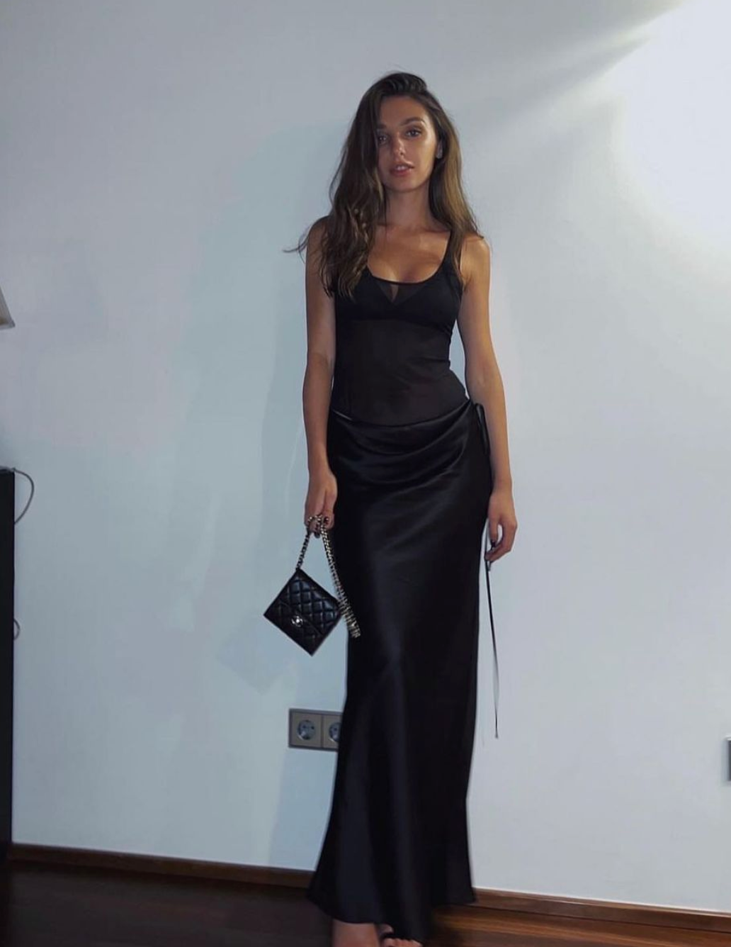 knee length dresses for ladies sheer panel tank maxi- CHRISTOPHER ESBER – Rent My Dress