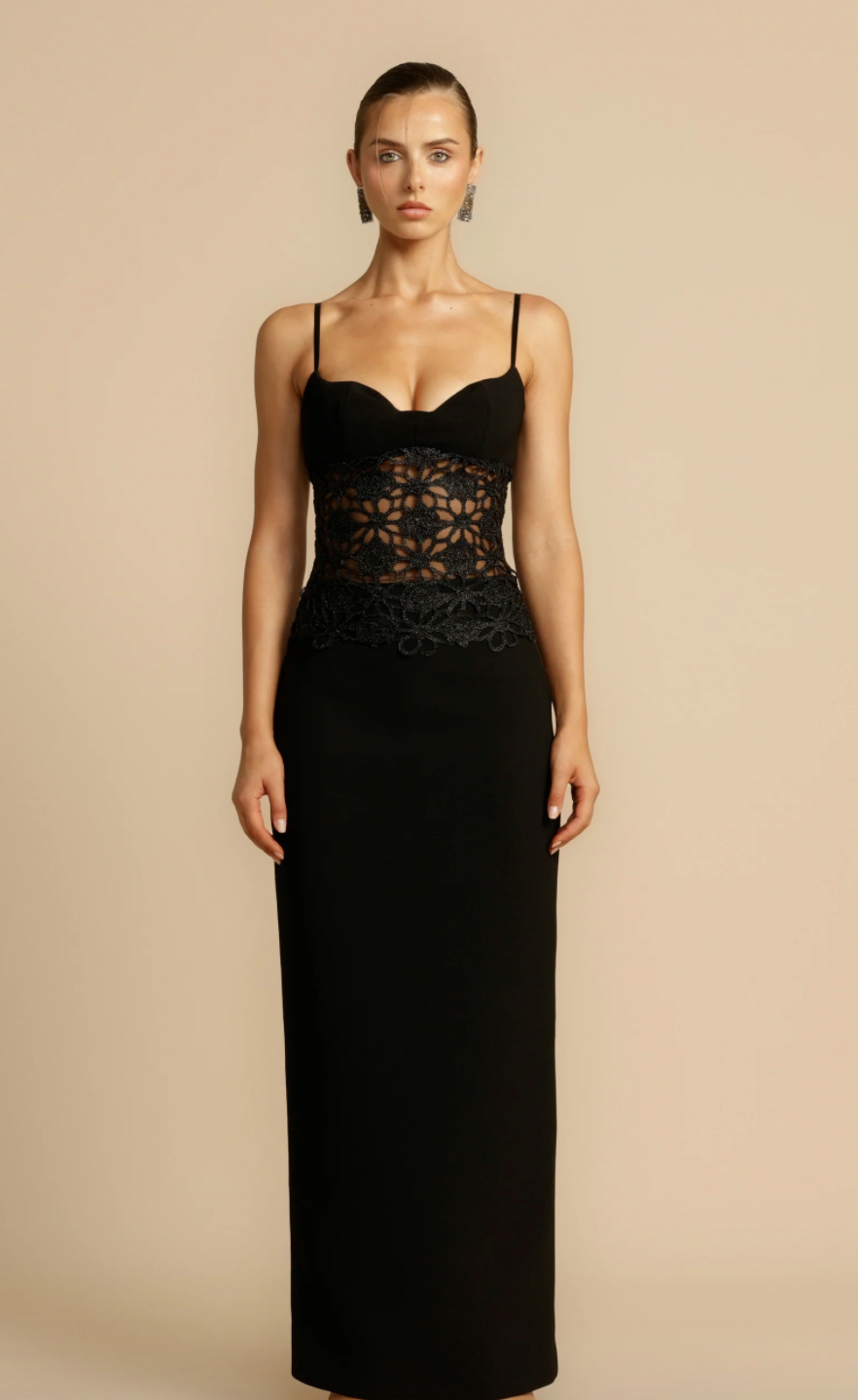 ariella ferrera black dress ARCINA ORI - Mireille Dress Ivory S | Elegant Designer White Lace Maxi Dress | Designer Boat Neckline Dress