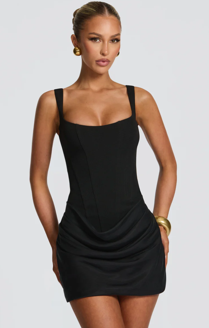 babyboo black dress ROSETTA- Rent My Nehemia Gown in black crepe features a plunge halter neckline with pleating and supportive underwire cups Buy Black Maxi Dress -