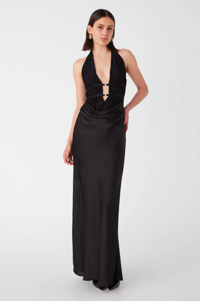celine satin maxi dress Celine Satin Maxi Dress
