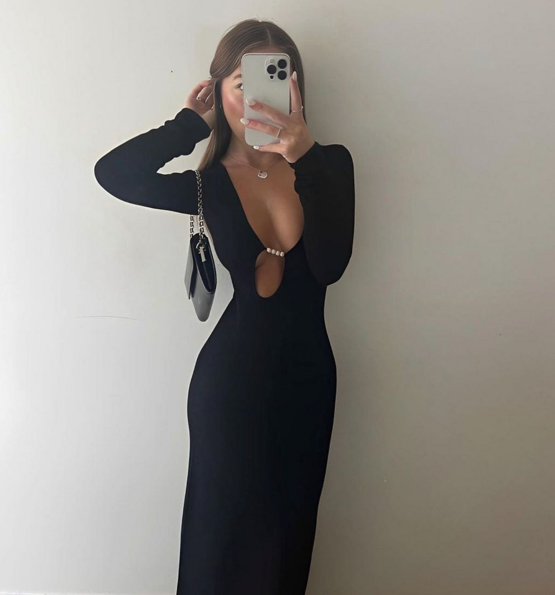 KINETIC BEADED LONG SLEEVE MAXI DRESS-SIR THE LABEL – Rent My Dress