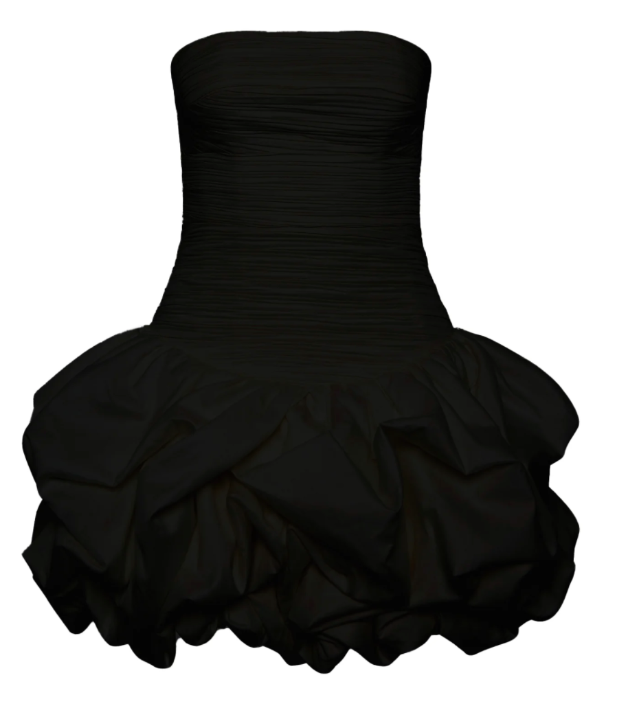 Violette Bubble Hem Mini Dress BLACK