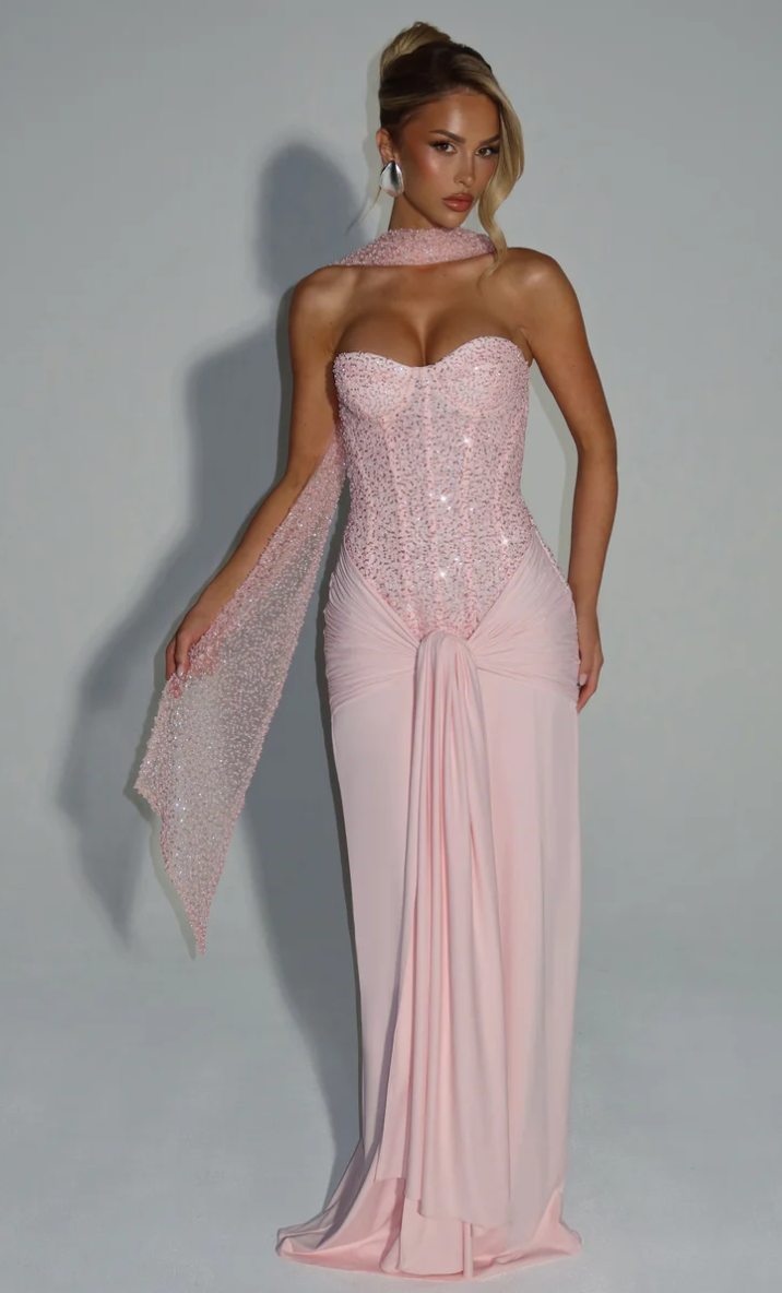 CARINA MAXI DRESS BLUSH - BABYBOO