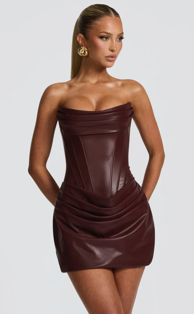 PALMER MINI DRESS BURGUNDY - BABYBOO