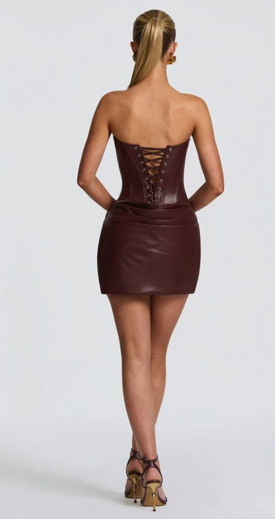 PALMER MINI DRESS BURGUNDY - BABYBOO