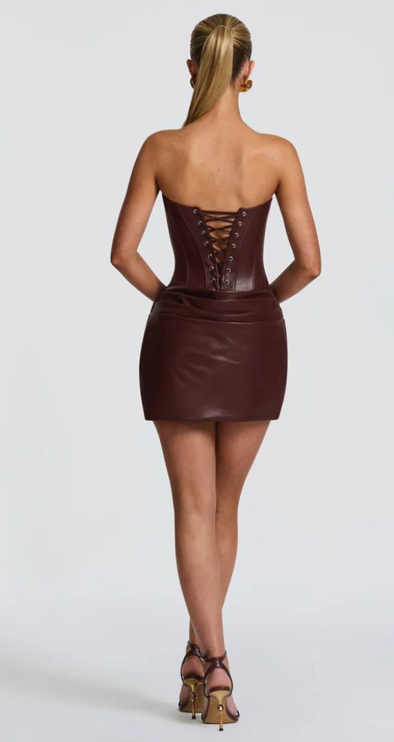 palmer mini dress PALMER MINI DRESS BURGUNDY