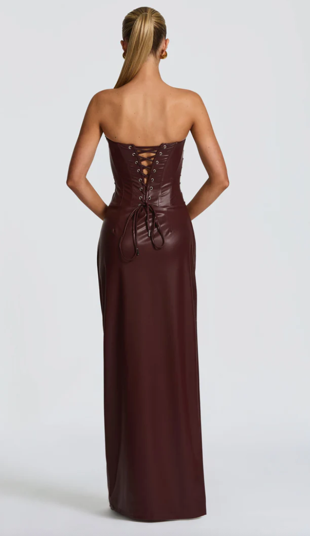 ALBA MAXI DRESS  BURGUNDY - BABYBOO