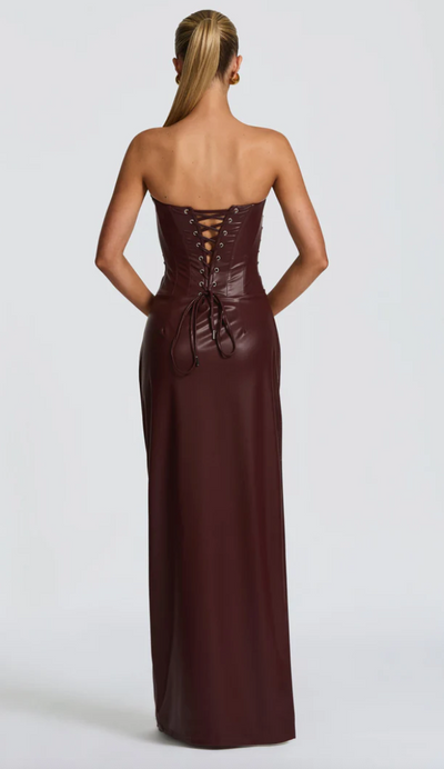 ALBA MAXI DRESS  BURGUNDY - BABYBOO