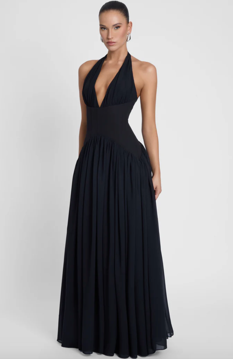 HARLOWE DRESS BLACK- LEAU