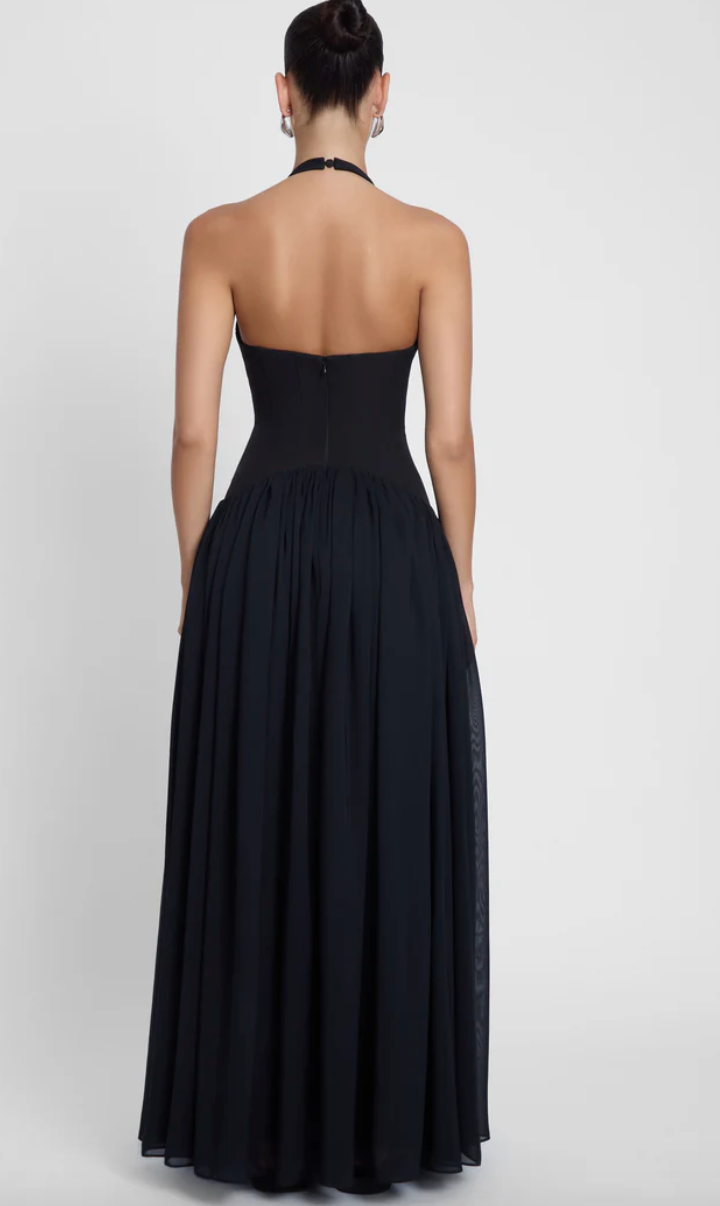 HARLOWE DRESS BLACK- LEAU