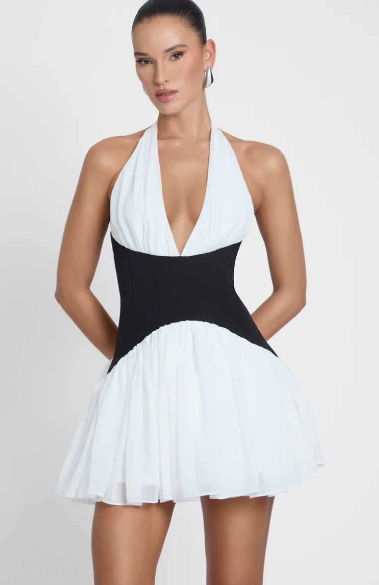 HARPER CORSET BLACK & WHITE-  LEAU