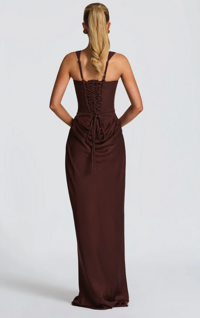 CORNELIA MAXI DRESS - BABYBOO PLUM BROWN