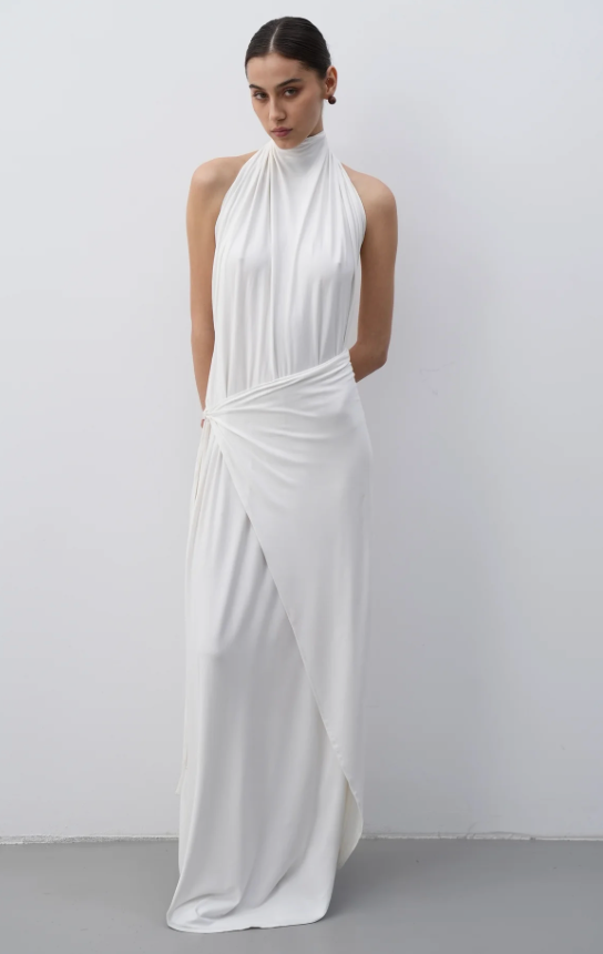 Gaia Dress white- DIANA MILKANOVA STUDIO