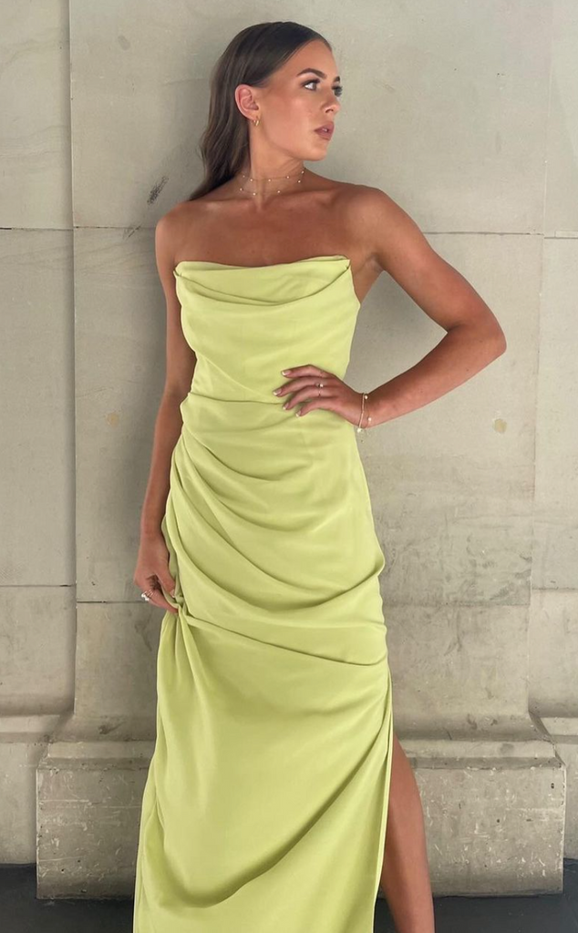 house of cb adrienne dress green Customer Love We think @natcarina_ looks amazing wearing our beloved House Of CB Adrienne Gown in sage green Available in 4 colours hire this iconic formal dress for 4 or